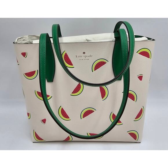 Kate Spade Handbags - Kate Spade Cream/Multi Watermelon Small Tote w/Watermelon Coin Purse NWT